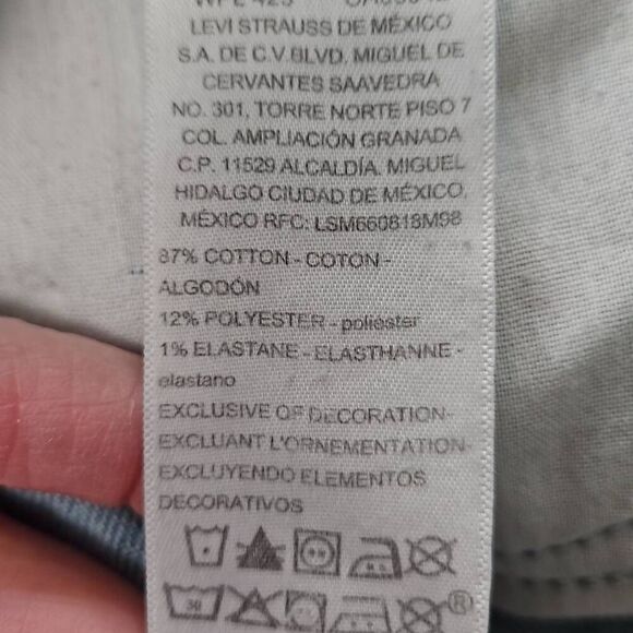 Levi Strauss Signature Heritage High Rise Shorts Faded Distressed Denim Blue 8 - Picture 5 of 6